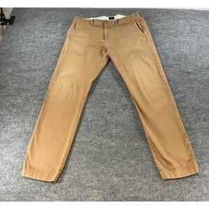 J Crew 484 Slim Fit Stretch Chino Pants Mens 34x32 Khaki Tan Casual Preppy Cotto